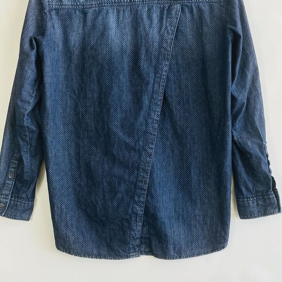 Pilcro & The Letterpress Denim Swiss Dot‎ Button Up Long Sleeve Shirt Womens XS - Picture 8 of 11